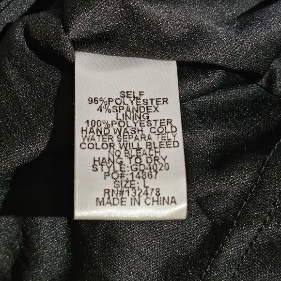 Glam Women's Ruffle Drop Waist Flowy Square Neck Little Black Dress LBD Mini, L - Picture 8 of 8